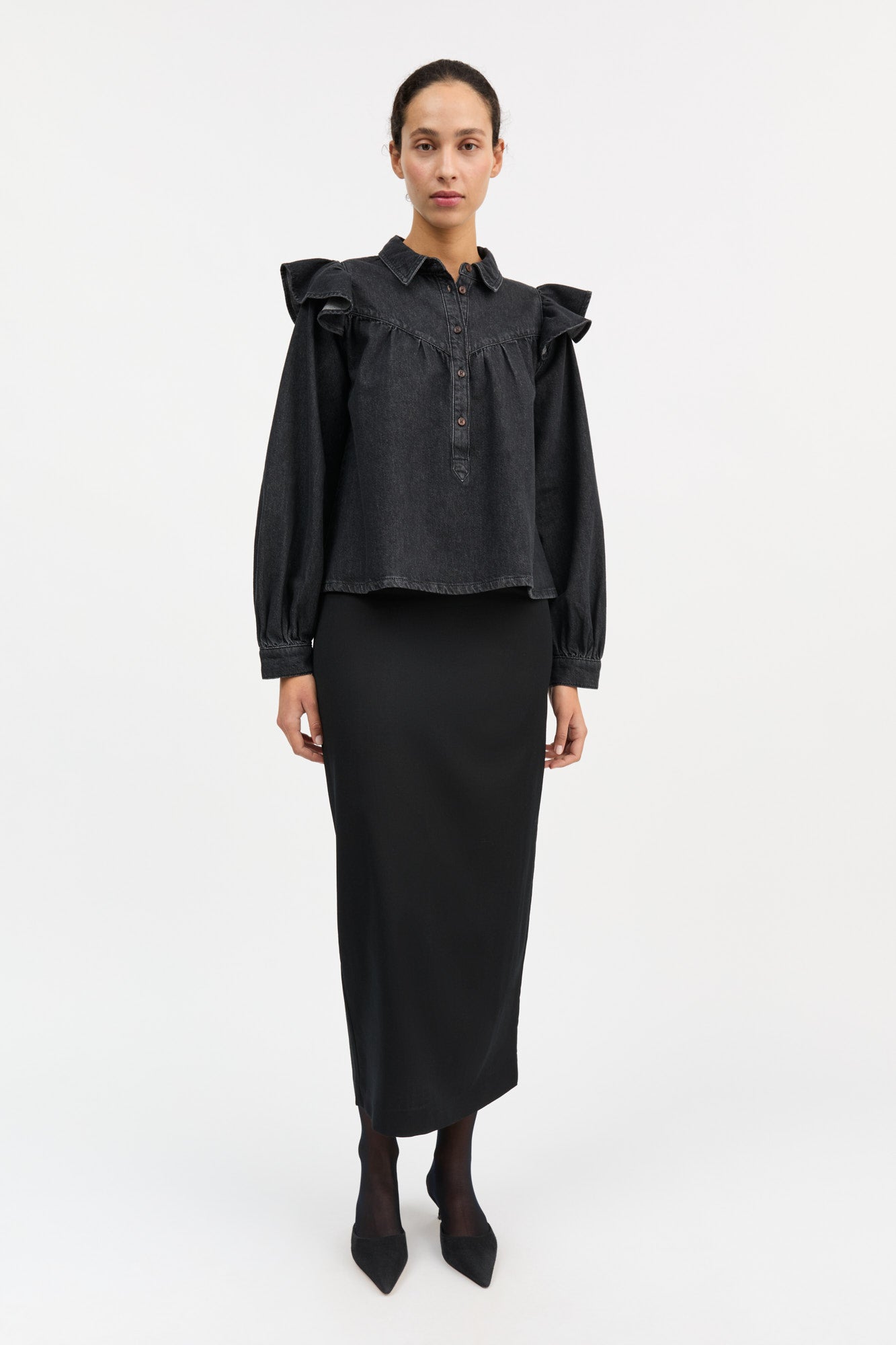 Skall Studio Mille blouse Shirt Vintage washed black